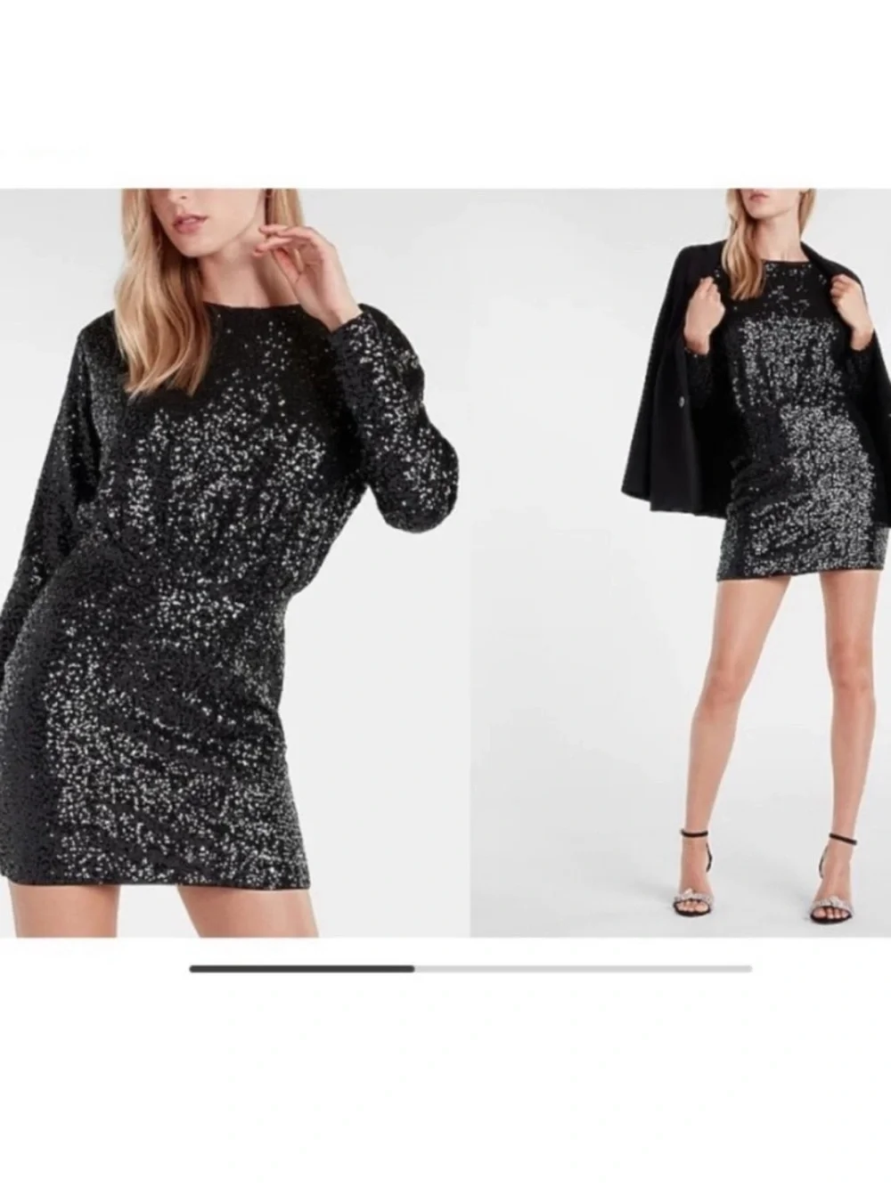 Express black sequin mini cocktail dress